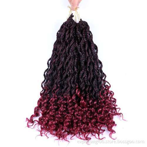 20 inch senegalese twist hair synthetic crochet braid hair extension curly box braiding crochet twist box braid hair